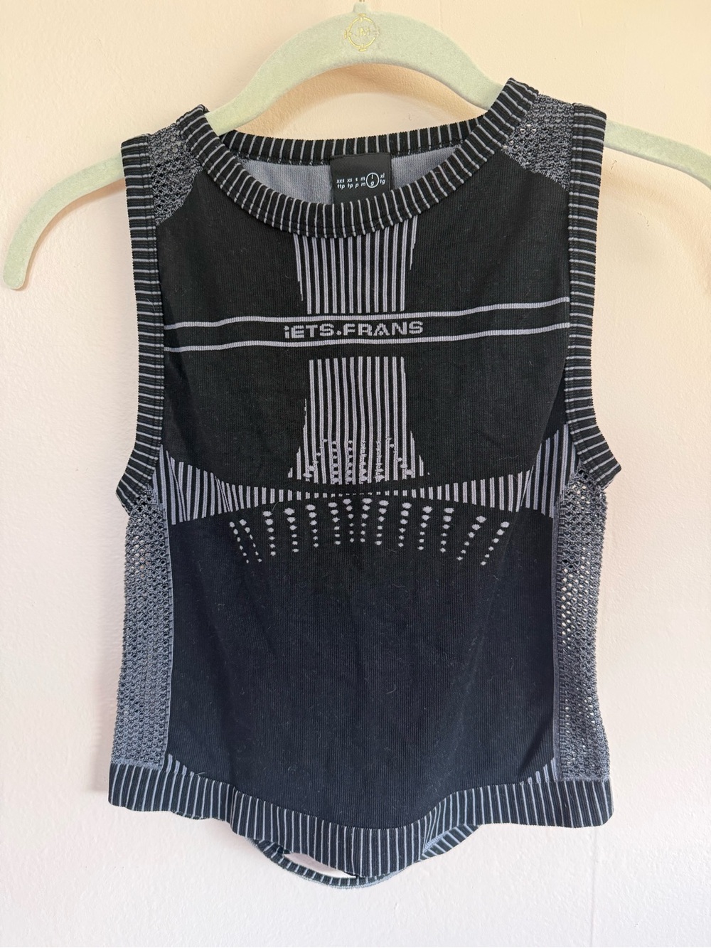 Urban Outfitters Black & Gray Graphic Knit Tank